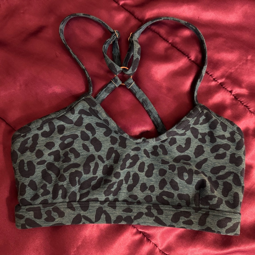 Bombshell Sportswear Blue Leopard Print Sports Bra Size XS